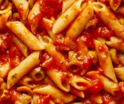 Classic penne pasta with tomato sauce